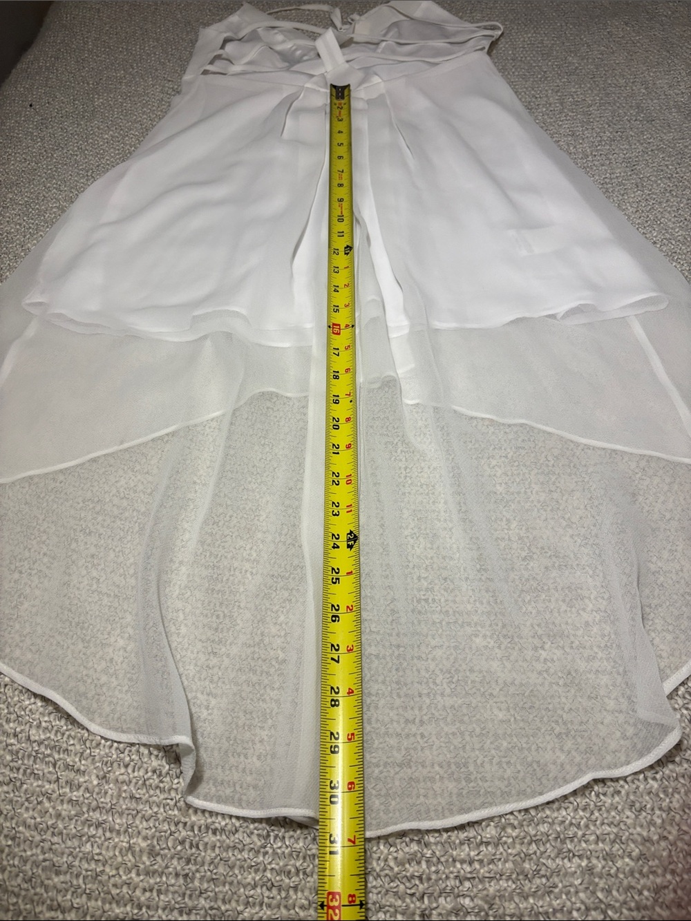 BCBGeneration White Strappy Back Cutout Chiffon High-Low Dress WO06Q555/DC1110 - Picture 12 of 13